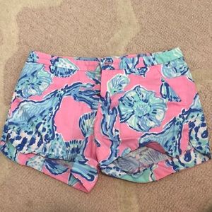 Lilly Pulitzer Pink and Blue Shorts 4 inch Inseam